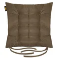 ADORE dwustronna welurowa poduszka siedziskowa na krzesło z dziewięcioma pikowaniami, gramatura 195 g/m2 - 40 x 40 x 6 cm - brązowy 2