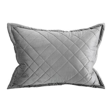 Poszewka dekoracyjna RIA 6 zdobiona geometrycznymi przeszyciami 50 x 70 cm srebrny | Eurofirany