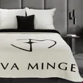 EVA MINGE Miękki dwustronny koc SILK 6 akrylowo-bawełniany z logo - 220 x 240 cm - biały 1