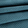 Narzuta LEN z tkaniny o strukturze lnu pikowana w geometryczny wzór - 200 x 220 cm - niebieski 5