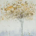 Obraz TREE ręcznie malowany na płótnie dekorowany brokatem i kryształkami - 40 x 40 cm - biały 1