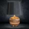 Lampa dekoracyjna z welwetowym abażurem - ∅ 32 x 57 cm - brązowy 1