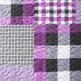 Narzuta dwustronna HAYLEY pikowana metodą HOT PRESS zdobiona wzorem patchworkowym w kratkę - 220 x 240 cm - różowy 4