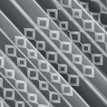 Tkanina firanowa mikrosiateczka zdobiona dwoma pasami geometrycznego haftu - 290 cm - biały 5