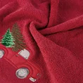 Ręcznik świąteczny SANTA 22  bawełniany z aplikacją z samochodem i choinką - 70 x 140 cm - czerwony 5