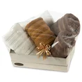 Zestaw prezentowy - komplet 6 szt ręczników na każdą okazję - 50 x 40 x 30 cm - jasnobrązowy 1