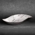Patera ceramiczna SANA w kształcie łódki  z marmurkowym wzorem - 31 x 17 x 5 cm - biały 1