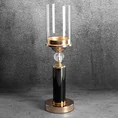 Świecznik RIA z metalu szkła i kryształu w stylu glamour - ∅ 12 x 42 cm - złoty 1