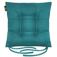 ADORE dwustronna welurowa poduszka siedziskowa na krzesło z czterema pikowaniami, gramatura 195 g/m2 - 40 x 40 x 8 cm - ciemnoturkusowy 2