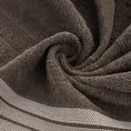 Ręcznik PATI  70X140 cm utkany w miękkie pasy i podkreślony żakardową bordiurą brązowy - 70 x 140 cm - brązowy 5