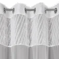 Zasłona AMIRA z pasem tkaniny zdobionej puszystą moherową nicią oraz woalem - 140 x 250 cm - jasnoszary 4
