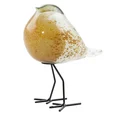 Ptaszek - ręcznie wykonana figurka dekoracyjna ze szkła artystycznego - 18 x 8 x 17 cm - złoty 1