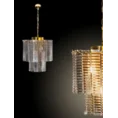 Lampa DALIA z prostokątnymi szklanymi zawieszkami - ∅ 32 x 40 cm - złoty 2
