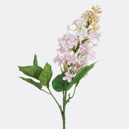 BEZ LILAK kwiat sztuczny dekoracyjny z płatkami z jedwabistej tkaniny - 63 cm - różowy