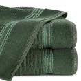 EVA MINGE Ręcznik FILON w kolorze ciemnozielonym, w prążki z ozdobną bordiurą przetykaną srebrną nitką - 30 x 50 cm - butelkowy zielony 1