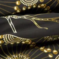 NOVA PRINT GIFT Komplet pościeli SELENA w kartonowym opakowaniu z wysokogatunkowej satyny bawełnianej ze złocistym wzorem - 220 x 200 cm - czarny 4