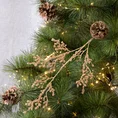 Gałązka dekoracyjna świąteczna  obsypana brokatem - 50 x 20 cm - szampański 1