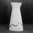 Wazon ceramiczny biało-złoty - 20 x 12 x 38 cm - biały 1