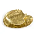 Patera dekoracyjna lśniąca złota liść egzotyczny - 19 x 19 x 2 cm - złoty 2