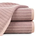 TERRA COLLECTION Ręcznik AVINION tkany w prążki na całej powierzchni - 50 x 90 cm - pudrowy róż 1