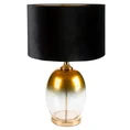 Lampa stołowa KAJA z transparentnego cieniowanego szkła z błyszczącym welwetowym abażurem - ∅ 40 x 70 cm - czarny 3