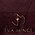 EVA MINGE Ręcznik GAJA z bawełny frotte z welwetową bordiurą i haftem z logo kolekcji - 70 x 140 cm - bordowy 2