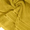 EUROFIRANY PREMIUM Ręcznik MIRO w kolorze musztardowym, z włókien bambusowych z żakardową bordiurą zdobioną lśniącymi paskami - 70 x 140 cm - musztardowy 2