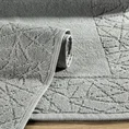 Dywanik łazienkowy NIKA z bawełny, dobrze chłonący wodę z geometrycznym wzorem wykończony błyszczącą nicią - 50 x 70 cm - szary 3