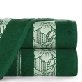 EUROFIRANY CLASSIC Ręcznik SYLWIA 1 z żakardową bordiurą tkaną w ornamentowy wzór - 50 x 90 cm - ciemnozielony 1
