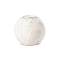 Świecznik ceramiczny ASLI z efektem przecieranego drzewa - ∅ 9 x 8 cm - biały 2