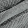 EUROFIRANY PREMIUM narzuta SOFIA z miękkiego i matowego welwetu pikowana metodą hot press w geometryczny wzór - 200 x 220 cm - srebrny 4