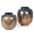 Metalowy wazon KAJA z niezwykłym wzorem - ∅ 30 x 34 cm - niebieski 3