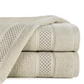 Ręcznik DANNY bawełniany o ryżowej strukturze podkreślony żakardową bordiurą o wypukłym wzorze - 30 x 50 cm - beżowy 1