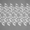 Tkanina firanowa lśniąca mikrosiateczka z pasami fantazyjnego haftu - 280 cm - biały 4
