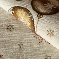 Obrus gobelinowy utkany z miękkiej nici szenilowej z motywem złotych bombek - 140 x 180 cm - beżowy 3