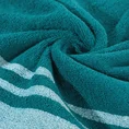 Ręcznik MERY bawełniany zdobiony bordiurą w subtelne pasy - 50 x 90 cm - ciemnoturkusowy 5