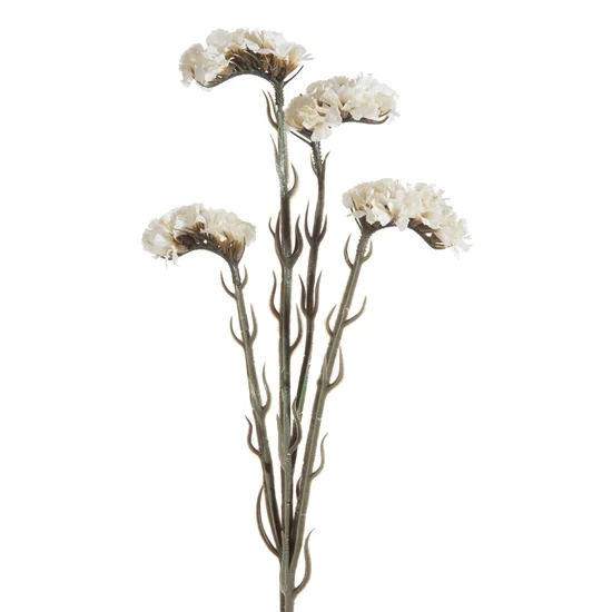 ZATRWIAN WRĘBNY sztuczny kwiat dekoracyjny z płatkami z jedwabistej tkaniny - 64 cm - kremowy