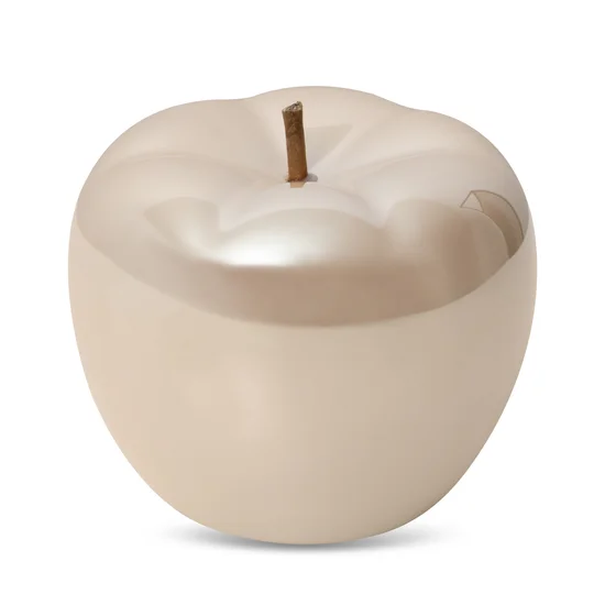 Jabłko - figurka ceramiczna SIMONA z perłowym połyskiem - 11 x 11 x 13 cm - beżowy