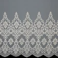 Tkanina firanowa delikatna mikrosiateczka zdobiona ornamentowym haftem - 280 cm - biały 4