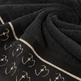 EVA MINGE Ręcznik SILK 8 z puszystej bawełny z welwetową bordiurą z logo kolekcji - 50 x 90 cm - czarny 5