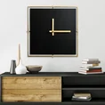Dekoracyjny zegar ścienny z metalu w stylu nowoczesnym, kwadratowy - 60 x 5 x 60 cm - czarny 2