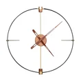 Dekoracyjny zegar ścienny z metalu w nowoczesnym minimalistycznym stylu - 60 x 5 x 60 cm - czarny 1