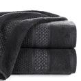 Ręcznik DANNY bawełniany o ryżowej strukturze podkreślony żakardową bordiurą o wypukłym wzorze - 50 x 90 cm - czarny 1