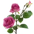 RÓŻA kwiat sztuczny dekoracyjny z płatkami z jedwabistej tkaniny - dł. 80 cm śr. kwiat 11 cm - różowy 1