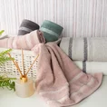 Ręcznik FARGO z bordiurą podkreśloną melanżowymi paskami - 50 x 90 cm - pudrowy róż 6