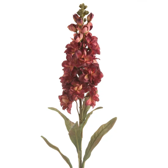 OSTRÓŻKA sztuczny kwiat dekoracyjny z płatkami z jedwabistej tkaniny - 80 cm - bordowy
