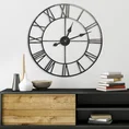 Dekoracyjny zegar ścienny w stylu vintage z metalu - 70 x 5 x 70 cm - czarny 2