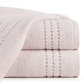 Ręcznik bawełniany FIORE z ozdobnym stebnowaniem - 30 x 50 cm - jasnoróżowy 1
