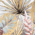 Obraz AMAZON ręcznie malowany na płótnie egzotyczne liście ze złocistymi akcentami - 60 x 60 cm - złoty 2