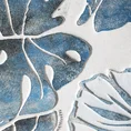 Obraz VERDE ręcznie malowane na płótnie egzotyczne liście o wypukłej strukturze - 100 x 80 cm - biały 2